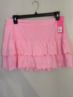 Lilly Pulitzer  Luxletic Miesha Scallop Skort Conch Shell Pink Sz XL NWT $118
